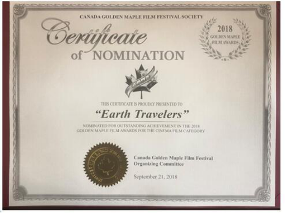 Earth Travelers was Shortlisted by Canada Golden Maple Film Festival